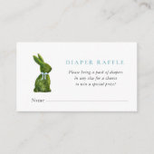 Carte D'accompagnement Cute Topiary Rabbit Baby boy shower diaper raffle  (Devant)