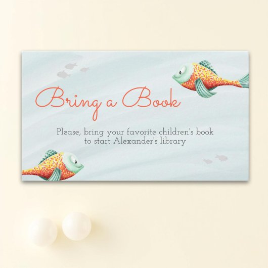 Carte D'accompagnement Cute Under the Sea Fish Neutral Apportez un livre