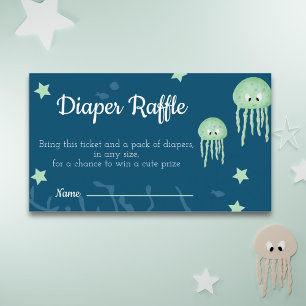 Carte D'accompagnement Cute Under the Sea Jellyfish Déchets Raffle