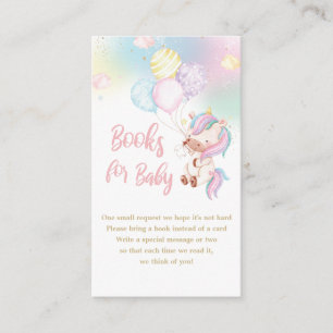 Carte D'accompagnement Cute Unicorn Baby Girl Shower Books for Baby 
