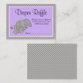 Carte D'accompagnement Cute Violet Eléphant Baby shower Déchets Raffle (Devant / Derrière)