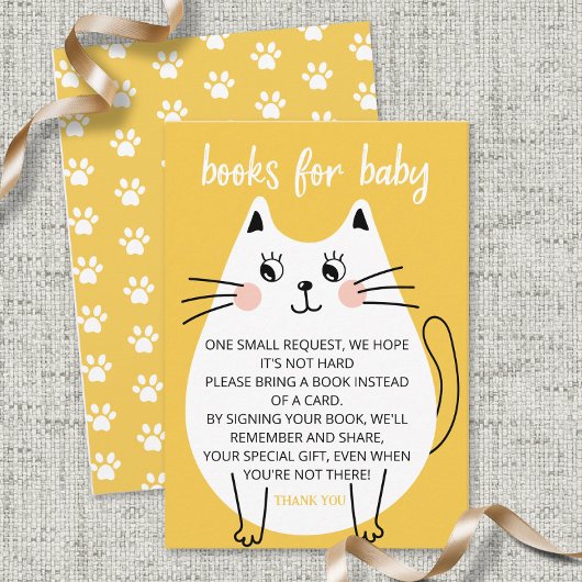 Carte D'accompagnement Cute Wite Kitty Chat livres pour bébé billet