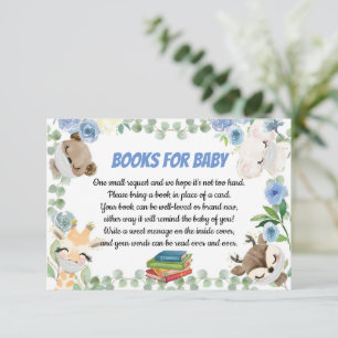 Carte D'accompagnement Cute Woodland Animals Baby Boy Book Demande Card