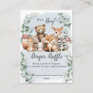 Carte D'accompagnement Cute Woodland Animaux Végétation Boy Baby shower