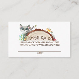 Carte D'accompagnement Cute Woodland Animaux Verdure Déchets Raffle