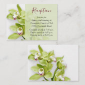 Carte D'accompagnement Cymbidium Vert Réception de mariage d'orchidée Ins (Devant / Derrière)