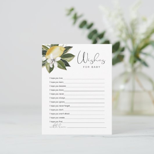 Carte D'accompagnement DAHLIA Citron Citrus Fruit Wives for Baby Game (Debout devant)