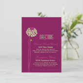 Carte D'accompagnement Dahlia Simple - Vert & Violet Instructions d'inser (Debout devant)