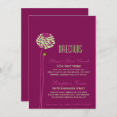 Carte D'accompagnement Dahlia Simple - Vert & Violet Instructions d'inser (Devant / Derrière)