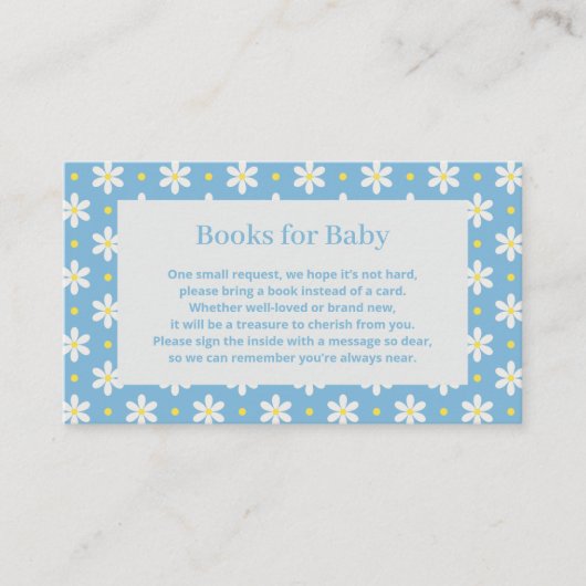 Carte D'accompagnement Daisy Baby Shower Book Request (Devant)