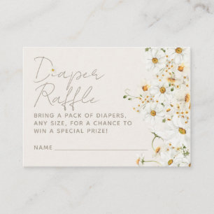 Carte D'accompagnement Daisy Boho Fleur sauvage Baby shower Daisy Raffle