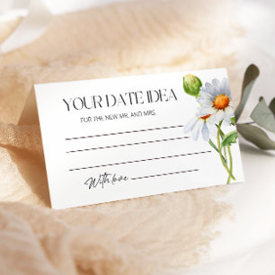 Carte D'accompagnement Daisy minimaliste Date idées nuit. Date jar