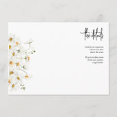 Carte D'accompagnement Daisy RSVP Mariage QR CODE Détails sur le dos (Dos)