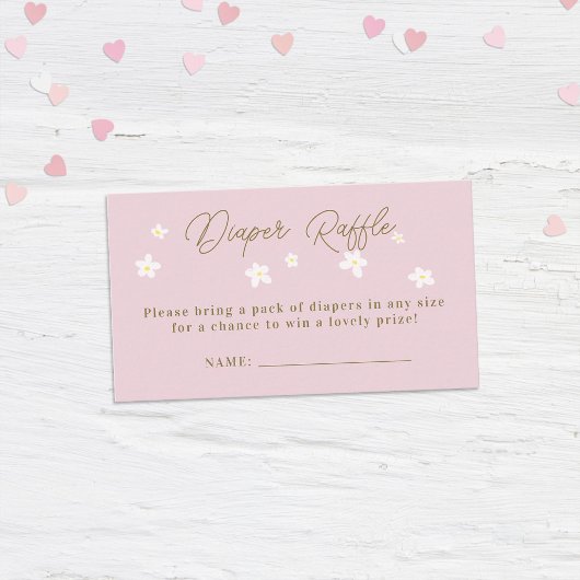 Carte D'accompagnement Daisy Spring Rose Boho Girl Douche Diaper Raffle