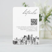 Carte D'accompagnement Dallas Détails du Mariage QR Code Petit (Debout devant)