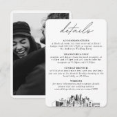 Carte D'accompagnement Dallas Mariage Petits détails verticaux (Devant / Derrière)