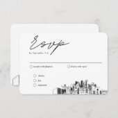 Carte D'accompagnement Dallas Mariage traditionnel RSVP Options de repas (Devant / Derrière)