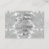 Carte D'accompagnement damas noir gras et complexe sur blanc (Dos)