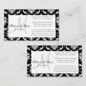 Carte D'accompagnement Damask Monogramme Mariage Wishing Well Card (Devant / Derrière)