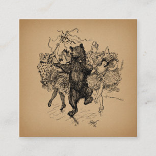Carte D'accompagnement Danse Ours Cirque Vintage Art