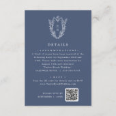 Carte D'accompagnement DAPHNE Bleu foncé Simple Moderne Détails du Mariag (Devant)