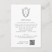 Carte D'accompagnement DAPHNE Monogramme noir blanc Mariage simple Détail (Devant)