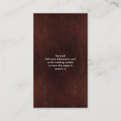 Carte D'accompagnement Dark Burgundy Brown Rustic Wedding Details (Dos)
