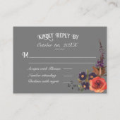 Carte D'accompagnement Dark Goth Halloween Mariage RSVP (Dos)