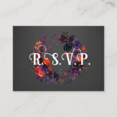 Carte D'accompagnement Dark Goth Halloween Mariage RSVP (Devant)