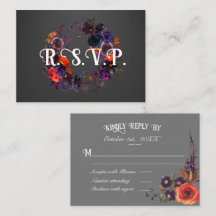 Dark Goth Halloween Mariage RSVP