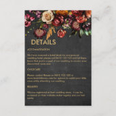 Carte D'accompagnement Dark Moody Bold Wild Flower Mariage (Devant)
