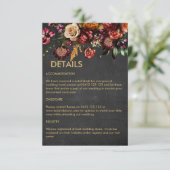 Carte D'accompagnement Dark Moody Bold Wild Flower Mariage (Debout devant)