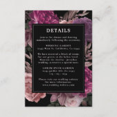 Carte D'accompagnement Dark Moody Burgundy & Maroon Floral Mariage noir (Devant)