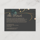 Carte D'accompagnement Dark Moody Floral Boho Grey Mariage Abstrait (Devant)