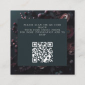 Carte D'accompagnement Dark Moody Floral QR Code (Devant)