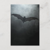Carte D'accompagnement Dark Moody Midnight Bat & Fog Détails du Mariage (Dos)