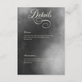Carte D'accompagnement Dark Moody Midnight Black Fog Détails du Mariage (Devant)