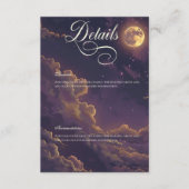 Carte D'accompagnement Dark Moody Purple & Gold Moonlit Clouds Détails (Devant)
