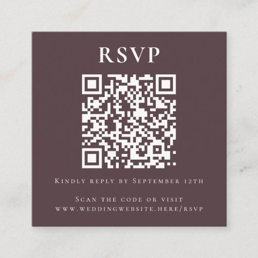 Carte D'accompagnement Dark Moody Romantic Floral Code QR Mariage en lign (Devant)