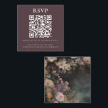 Carte D'accompagnement Dark Moody Romantic Floral Code QR Mariage en lign<br><div class="desc">Carte de boîtier en ligne Dark Moody Romantic Floral Code QR Mariage</div>
