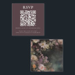 Carte D'accompagnement Dark Moody Romantic Floral Code QR Mariage en lign<br><div class="desc">Carte de boîtier en ligne Dark Moody Romantic Floral Code QR Mariage</div>
