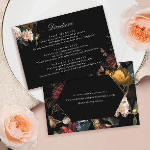 Carte D'accompagnement Dark Moody Romantic Floral Néerlandais Mariage