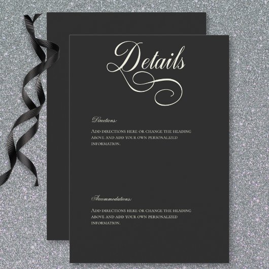 Carte D'accompagnement Dark Moody Victorian Moon & Sun Mariage Détails