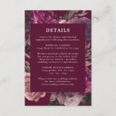 Carte D'accompagnement Dark Moody Winter Burgundy & Maroon Floral Mariage (Devant)