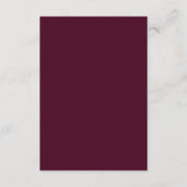 Carte D'accompagnement Dark Moody Winter Burgundy & Maroon Floral Mariage (Dos)