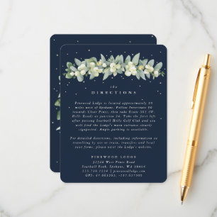 Carte D'accompagnement Dark Navy Snowberry+Eucalyptus Garland Directions