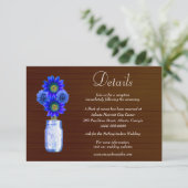 Carte D'accompagnement Dark Rustic Blue Floral Mason Jar Détails du Maria (Debout devant)