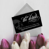 Carte D'accompagnement Dark Skull Elegant Goth Détails du Mariage