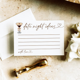 Carte D'accompagnement Date Night Ideas Fête des mariées Jeu Martini