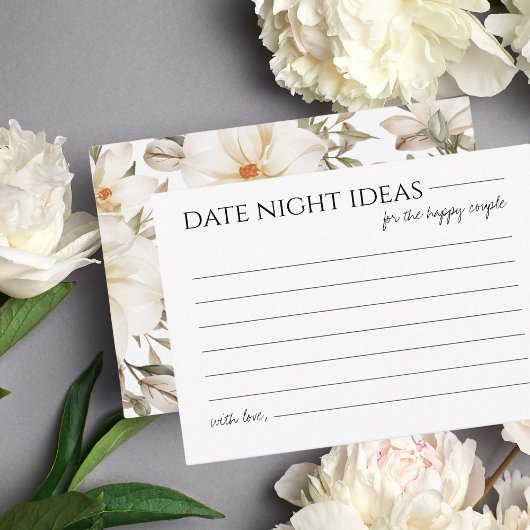 Carte D'accompagnement Date Night Ideas Fête des mariées Jeu Script moder
